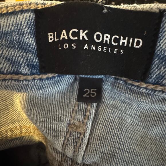 Black Orchid Mia Blue Denim Mid Rise Skinny Flare Jeans NWT Size 25 - Picture 8 of 9